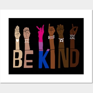 Be kind hand sign language lesbian lgbt pride Posters and Art